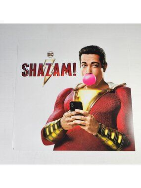 Shazam! DC Universe 14" REDBOX SIGN Plastic Movie Poster Ad